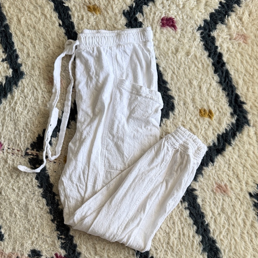 Aerie White Drawstring Pants